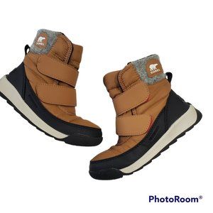 Sorel Kids Whitney II Strap Winter Boots Brown / Black / Grey Elk Color Size 11